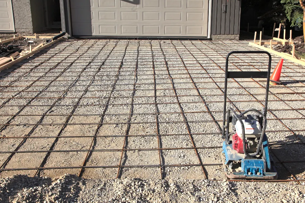 Concrete driveway rebar reinforcement and base prep in Nassau County, NY — Nassau County Concrete
